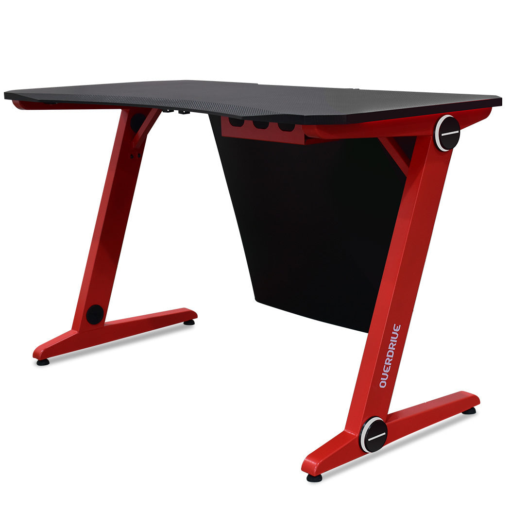 Home Office Desks Overdrive Gaming Pc Desk Carbon Fiber Style Black Red