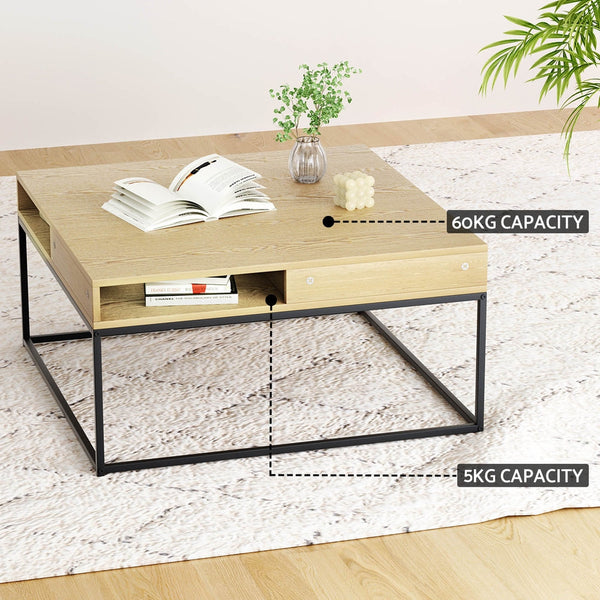 Coffee Tables Artiss Coffee Table Storage Shelf Metal Frame