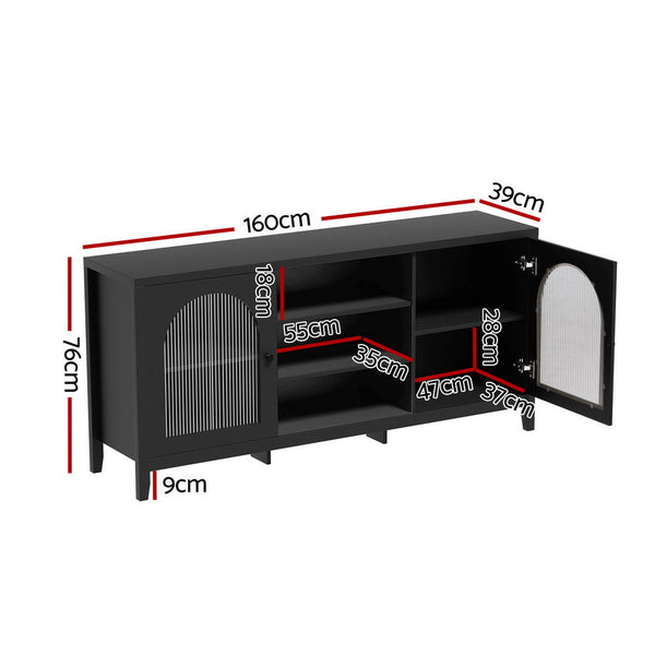 Sideboards & Buffets Artiss Buffet Sideboard Shelves Double Doors Black