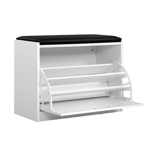 Shoe Cabinets Artiss Shoe Cabinet Bench Shoes Storage Rack Organiser Drawer White 15 Pairs