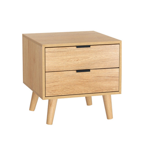 Bedside Tables Artiss Bedside Table 2 Drawers Pine