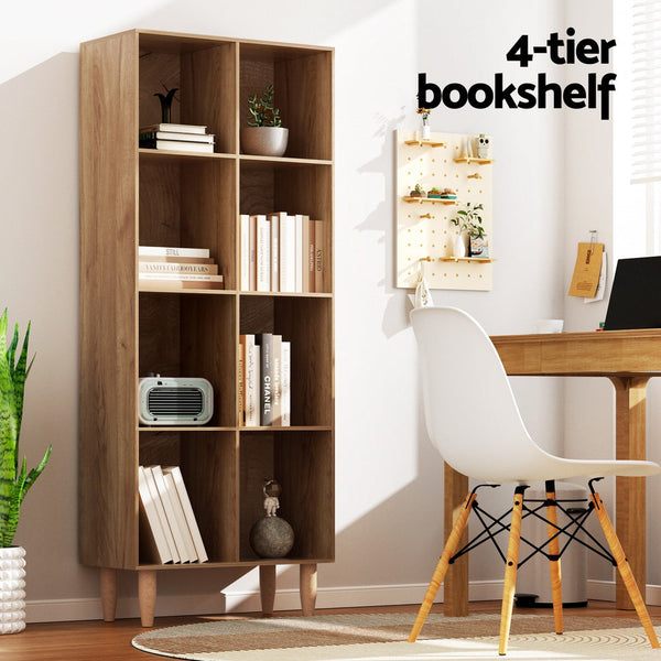 Bookshelves Artiss Bookshelf Bookcase 4 Tiers Leor Walnut