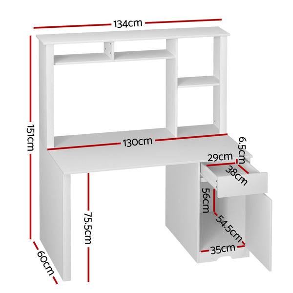 Home Office Desks Artiss Computer Desk Office Study Desks Table Drawer Bookshelf Cabinet