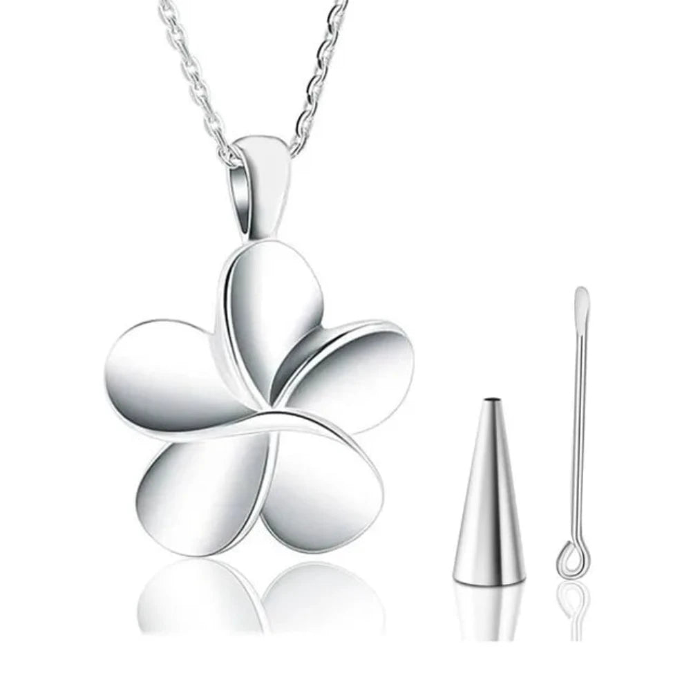 Necklaces & Pendants Flower Shape Cremation Stainless Steel Jewelry Ashes Locket Pendant Necklace