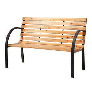 Patio Benches Gardeon Outdoor Garden Bench Seat 120Cm Wooden Steel Seater Patio Furniture Natural