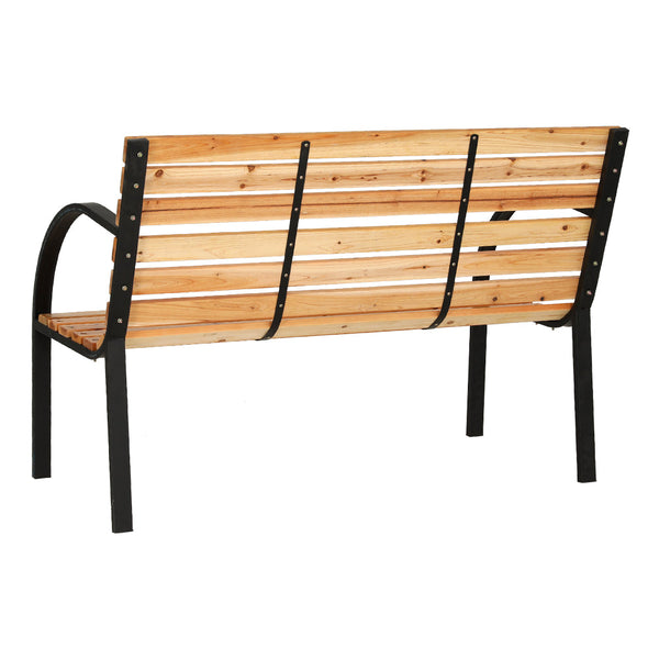 Patio Benches Gardeon Outdoor Garden Bench Seat 120Cm Wooden Steel Seater Patio Furniture Natural