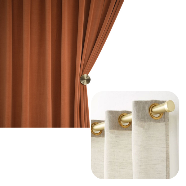 Curtains & Drapes 100Cm Orange High Quality Modern Velvet Blackout Curtains For Living Room Bedroom Dining