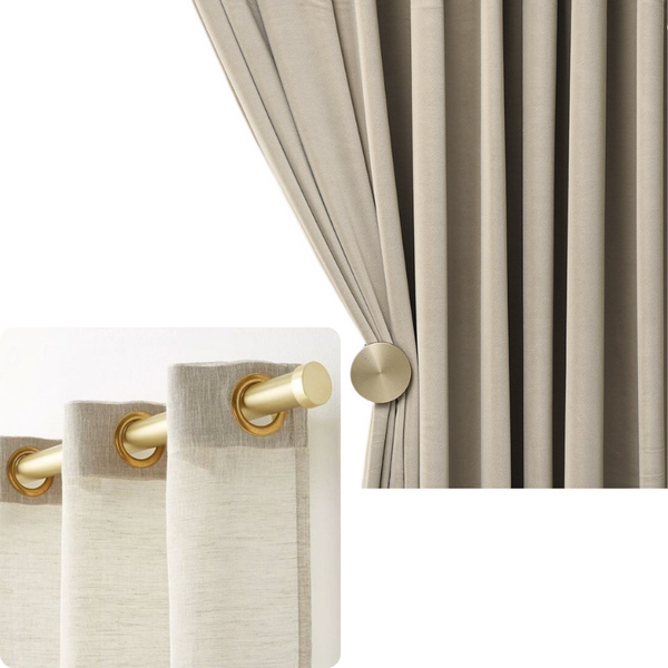 Curtains & Drapes 150Cm Beige High Quality Modern Velvet Blackout Curtains For Living Room Bedroom Dining