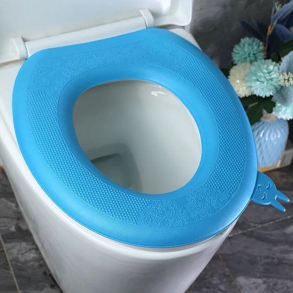 Bath Mats, Rugs & Toilet Covers Toilet Seat Cover Blue Washable Mat Pad Cushion O Shape Accessories