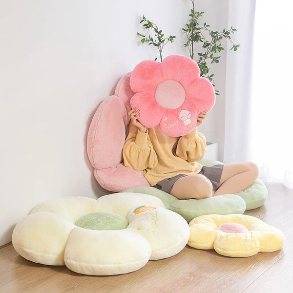 Cushions & Decorative Pillows Plush White Five Petal Flower Shape Stuffed Soft Pillow Cushion Home Decor 50Cm