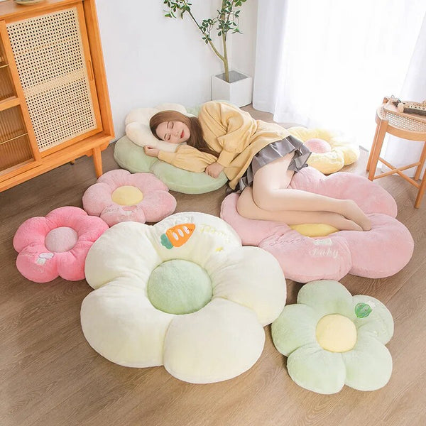 Cushions & Decorative Pillows Plush White Five Petal Flower Shape Stuffed Soft Pillow Cushion Home Decor 50Cm