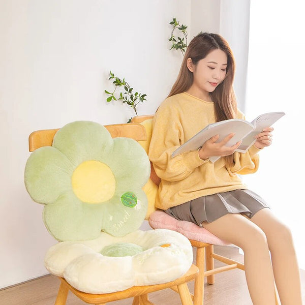 Cushions & Decorative Pillows Plush Pillow Green Five Petal Flower Shape Stuffed Soft Cushion Decor 50Cm