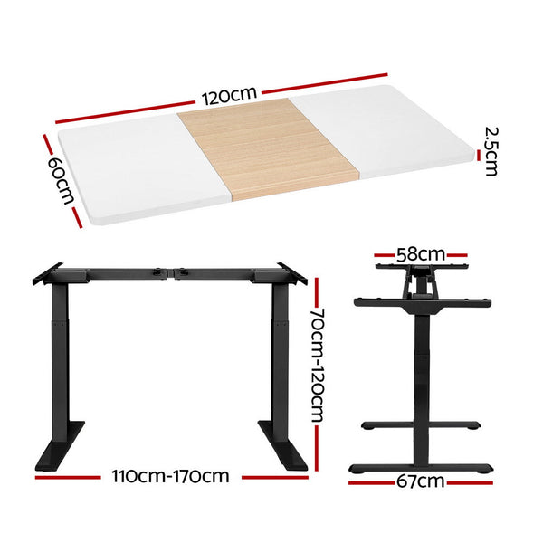 Standing Desks Artiss Standing Desk Motorised Electric Dual 120Cm