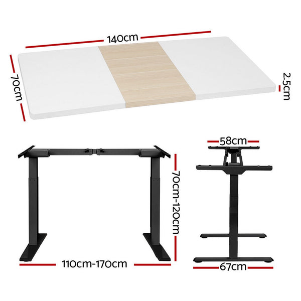 Standing Desks Artiss Standing Desk Motorised Electric Dual 140Cm