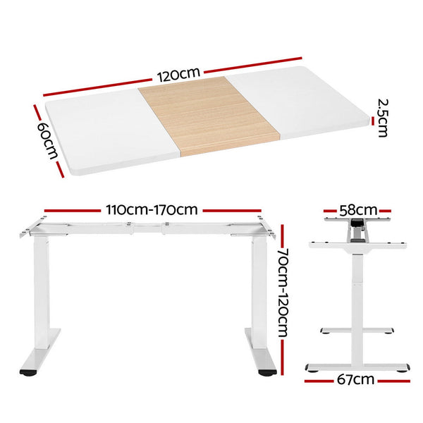 Standing Desks Artiss Standing Desk Motorised Dual 120Cm