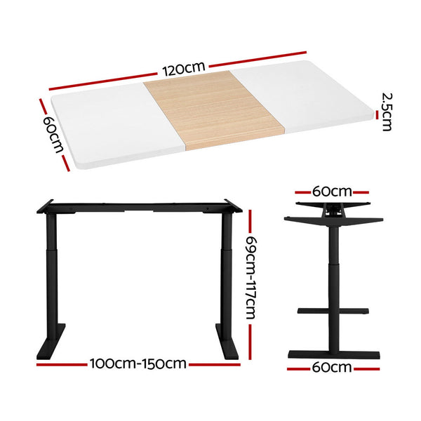 Standing Desks Artiss Standing Desk Motorised Electric Dual 120Cm