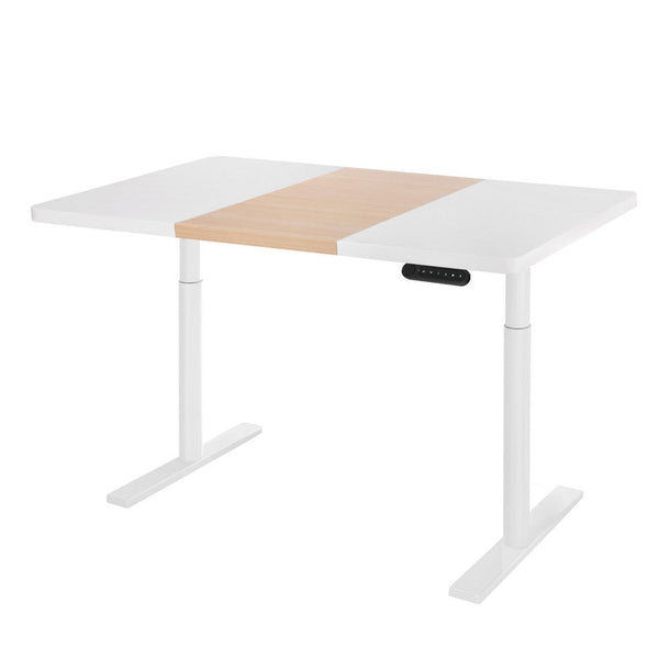 Standing Desks Artiss Standing Desk Motorised Electric Dual Splice White Pine 120Cm