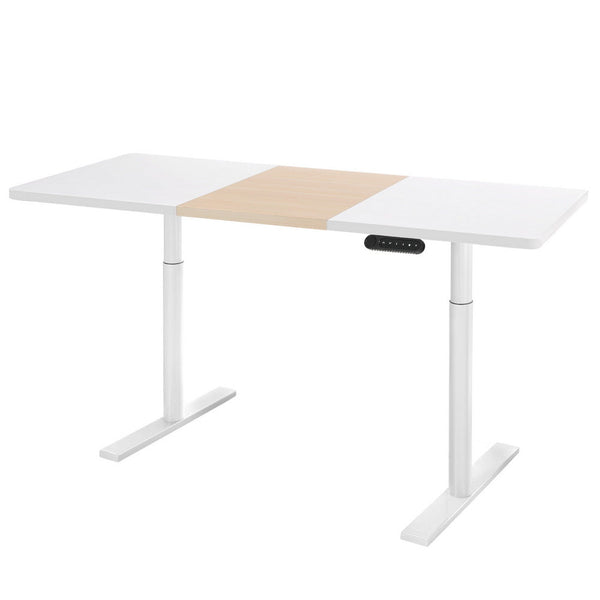 Standing Desks Artiss Standing Desk Motorised Electric Dual 140Cm White Pine