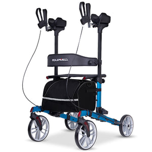 Walkers & Canes Equipmed Upright Rollator Walker With Forearm Support Rests Mobilty Aid Seat Blue