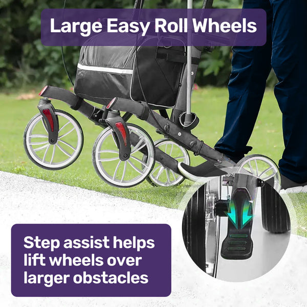 Walkers & Canes Equipmed Upright Rollator Walker With Forearm Rest Supports Mobilty Aid Seat Grey