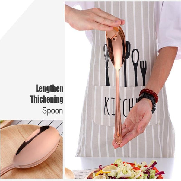 Serving Utensils & Sets Rose Gold Stainless Steel Giant Salad Spoon And Fork Set Kitchenware