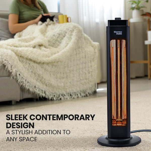 Heaters Thermomate Electric Heater Indoor Or Outdoor 1200W Radiant Settings Oscillating Safety Tipping Shut Off