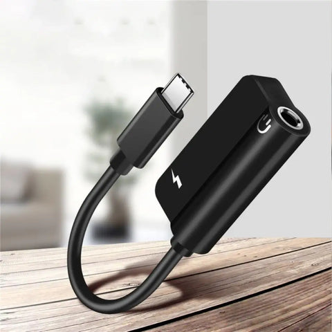 Mobile Phone Headphone Adapter 2 In 1 Type C To Audio 3.5Mm Jack Charging Converter Cable