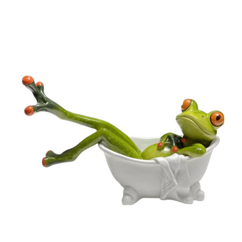 Sculptures & Figurines Home Figurine Nordic Bathtub Frog Resin Sculpture For Living Room Decoration