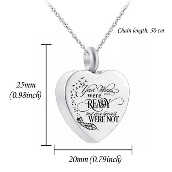 Necklaces & Pendants Heart Urn Necklace For Ashes Cremation Jewelry Keepsake Memorial Pendant Gift