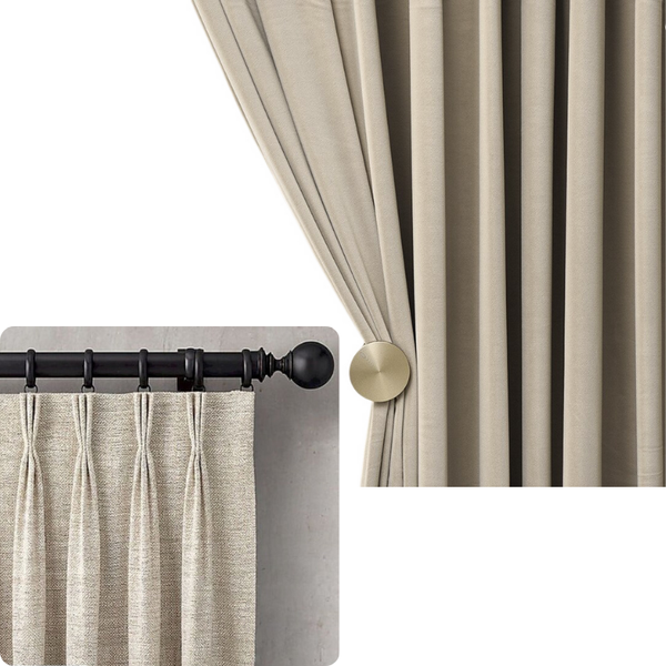 Curtains & Drapes 150Cm Beige High Quality Modern Velvet Blackout Curtains For Living Room Bedroom Dining