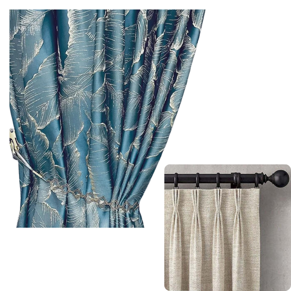 Curtains & Drapes Curtain Green 150 Centimetre X 250 3D Leaves Blackout Home