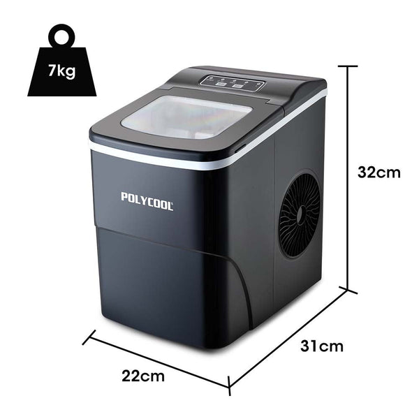 Countertop Ice Makers Polycool 2L Portable Ice Cube Maker Machine Automatic With Control Panel Black