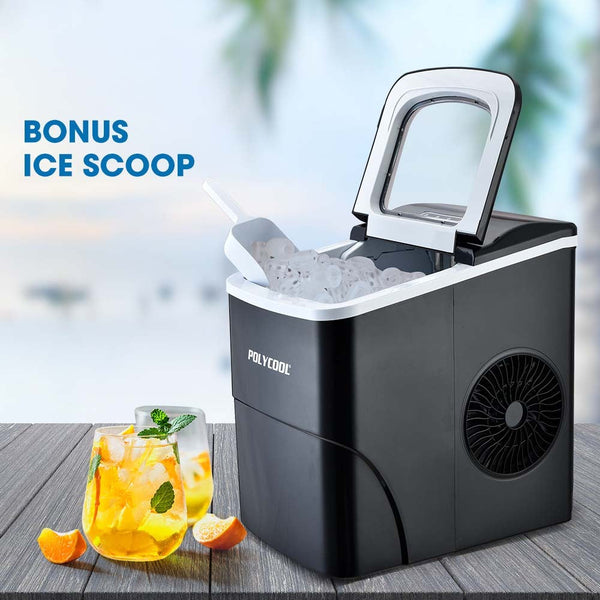 Countertop Ice Makers Polycool 2L Portable Ice Cube Maker Machine Automatic With Control Panel Black