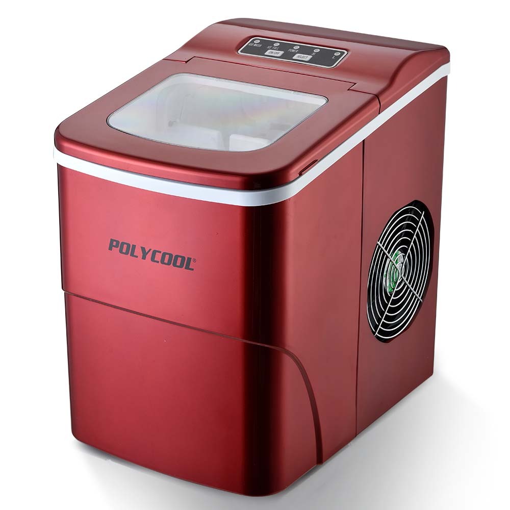 Countertop Ice Makers Polycool 2L Portable Ice Cube Maker Machine Automatic With Control Panel Red