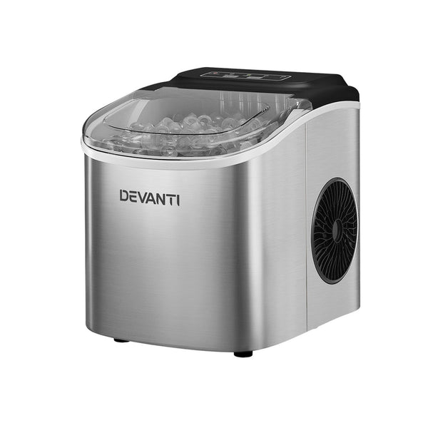 Countertop Ice Makers Devanti 12Kg Ice Maker Machine W/Self Cleaning Silver