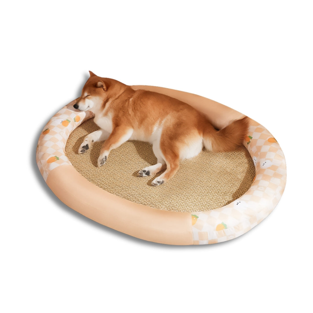 Pet Beds Pet Bed Orange Rabbit Rattan Cooling Mat Kitten Cushion Sofa