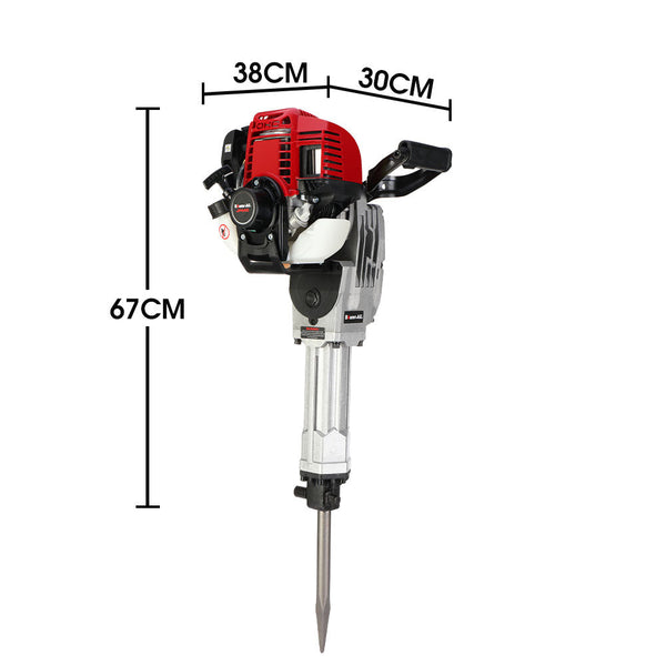 Jackhammers Baumr Ag 4 Stroke Petrol Jackhammer With 2 Chisels Carry Bag