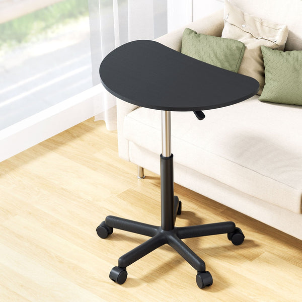 Home Office Desks Artiss Laptop Desk Portable Height Adjustable Table Caster Wheels 60Cm Black