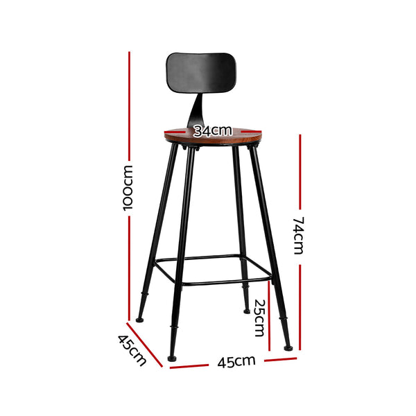 Benches Bar Stools Artiss 4X Bar Stools Vintage Metal Chairs