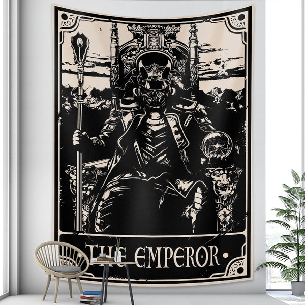 Tapestries Tapestry Black Emperor 150X100 Cm Tarot Card Psychedelic Scene Art Decoration