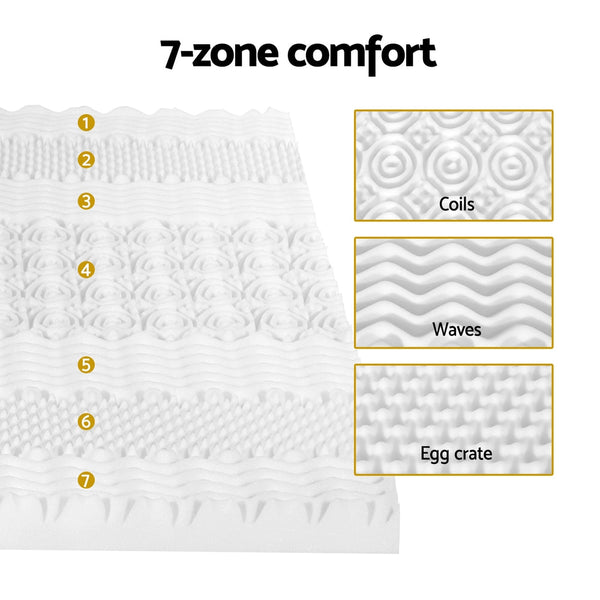 Mattresses Giselle Bedding Memory Foam Mattress Topper 7 Zone Airflow Pad 8Cm Double White