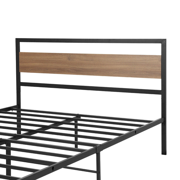 Double Bed Frames Artiss Bed Frame Double Size Metal Base Mattress Platform Foundation Black Drew