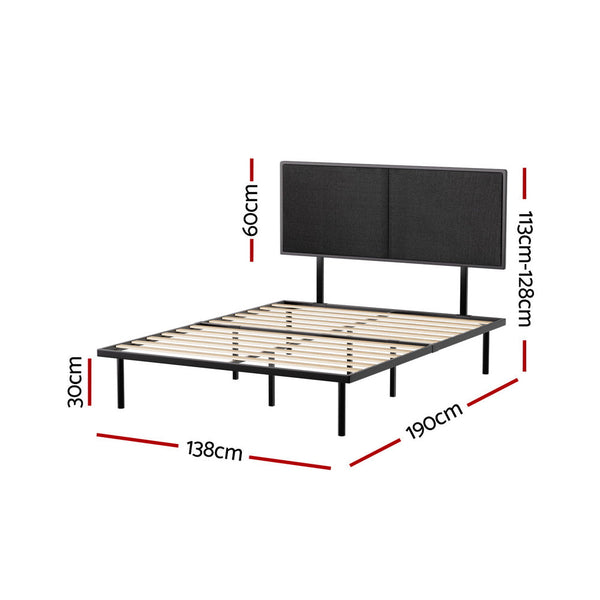 Double Bed Frames Artiss Bed Frame Double Size Metal Noe