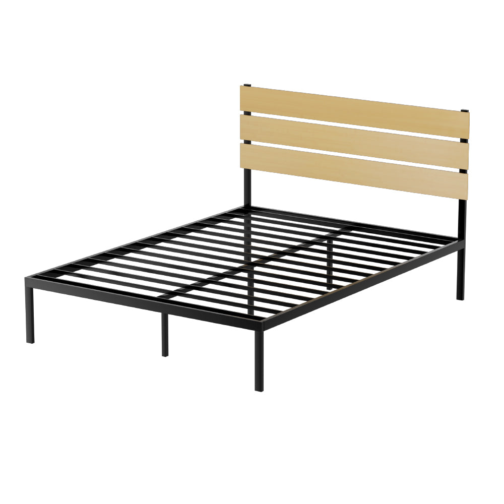 Queen Bed Frames Artiss Bed Frame Queen Size Metal Base Mattress Platform Foundation Black Paula