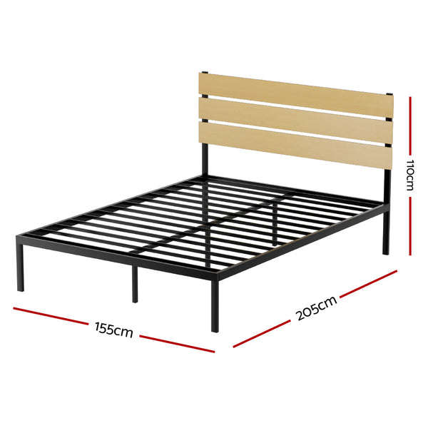 Queen Bed Frames Artiss Bed Frame Queen Size Metal Base Mattress Platform Foundation Black Paula