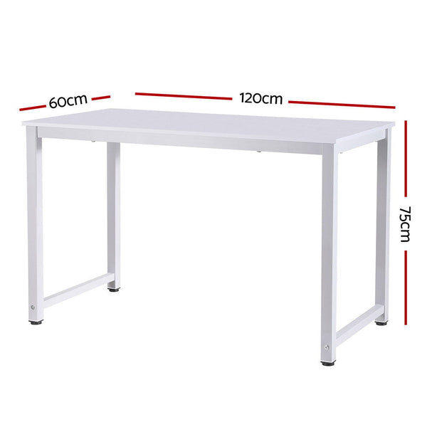 Home Office Desks Artiss Computer Desk Home Office Study Table White 120Cm