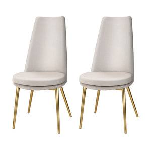 Dining Chairs Artiss Set Of 2 Linen Fabric High Back Beige