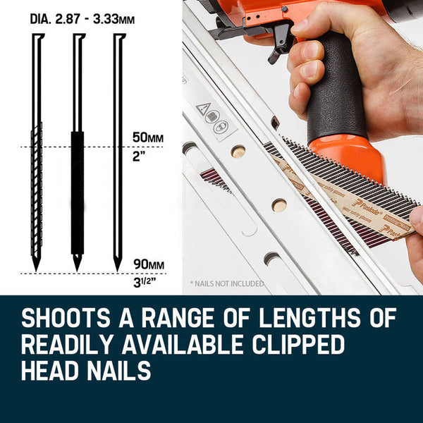 Nail & Staple Guns Unimac Cb500 90Mm 15Ga Construction Framing Nail Air Gun Heavy Duty Pneumatic