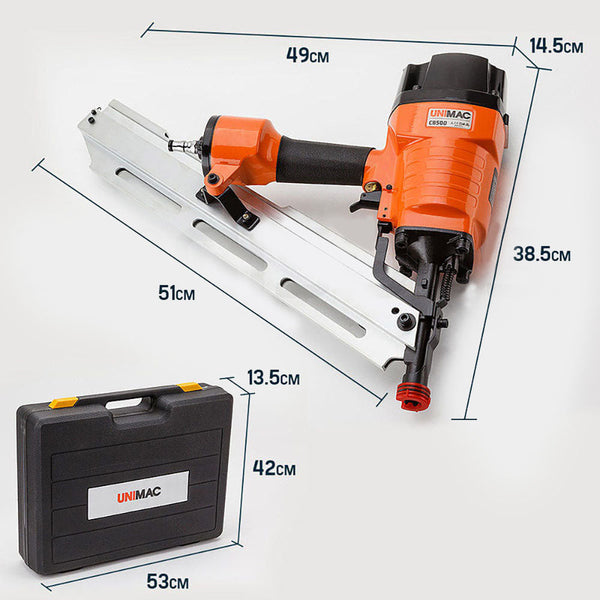 Nail & Staple Guns Unimac Cb500 90Mm 15Ga Construction Framing Nail Air Gun Heavy Duty Pneumatic