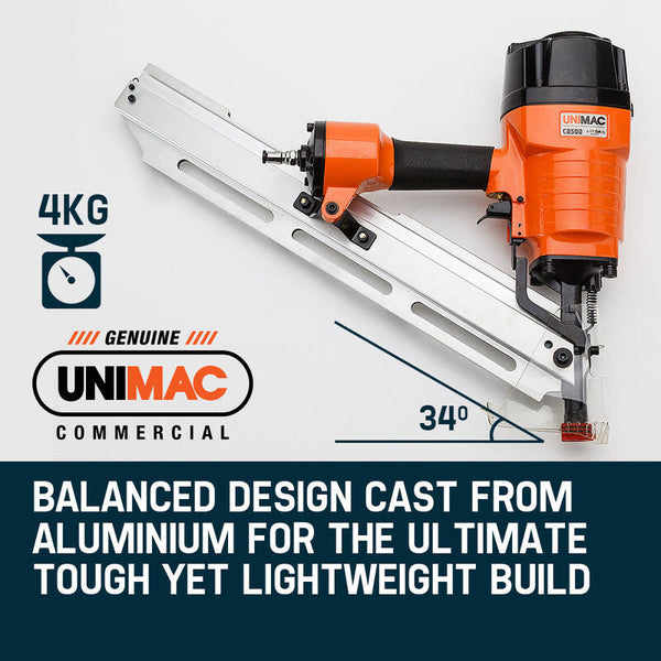 Nail & Staple Guns Unimac Cb500 90Mm 15Ga Construction Framing Nail Air Gun Heavy Duty Pneumatic